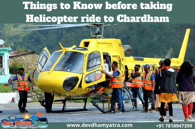 Things to Know before taking Helicopter ride to Chardham