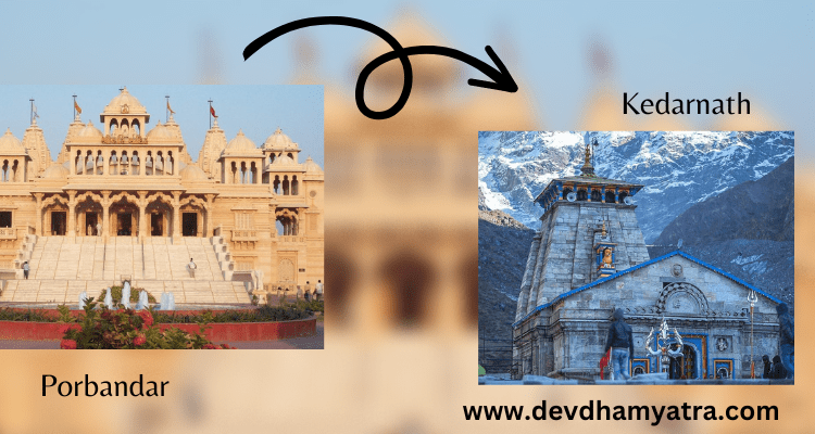 Porbandar to Kedarnath distance