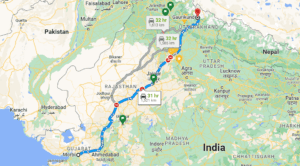 morbi to gaurikund map