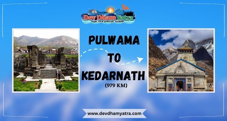 Pulwama to kedarnath distance and journey