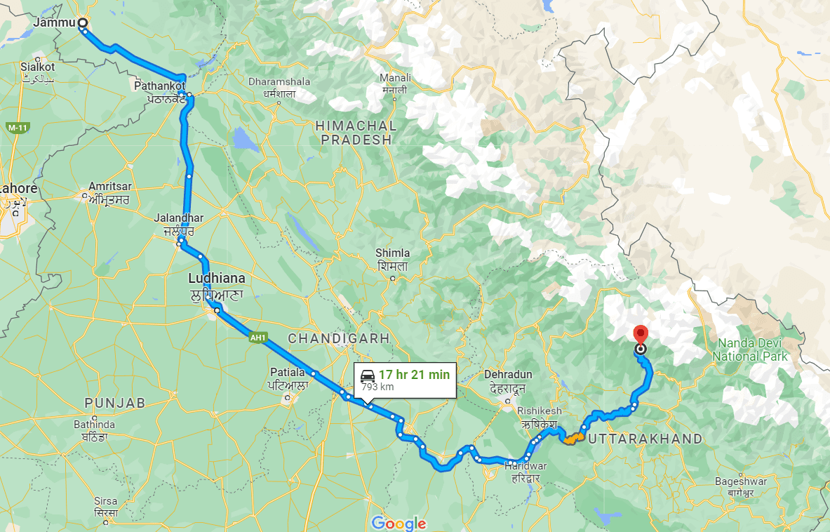 jammu to kedarnath