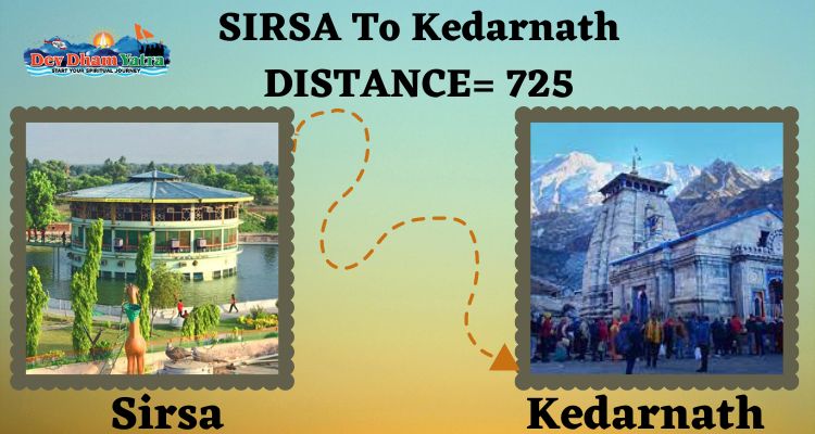 sirsa to kedarnath distance