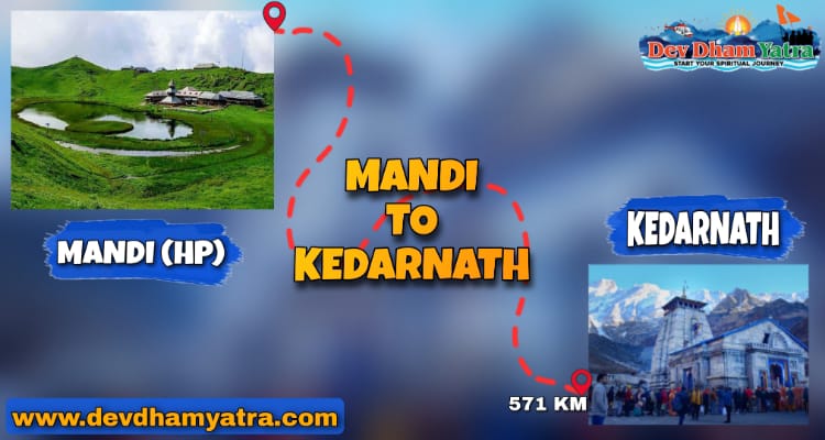 Mandi to Kedarnath distance