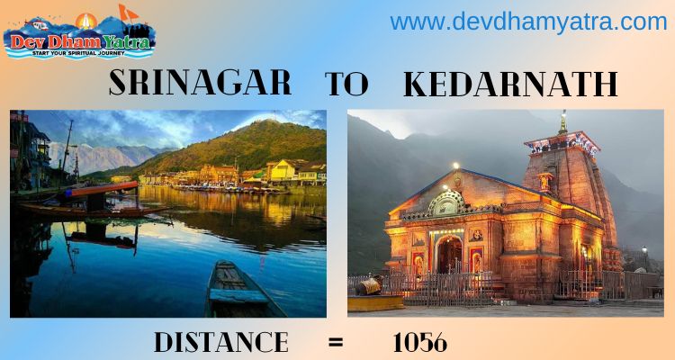 Srinagar to Kedarnath distance