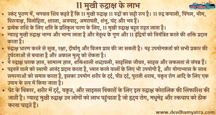 Benefits of 11 Mukhi Rudraksha
