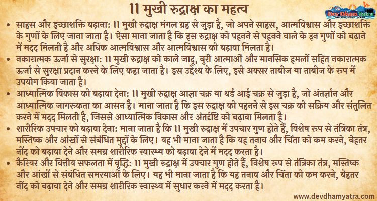 Importance of 11 Mukhi Rudraksha