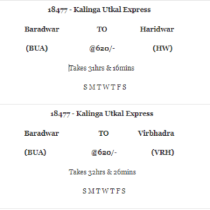Sakti to Kedarnath train price
