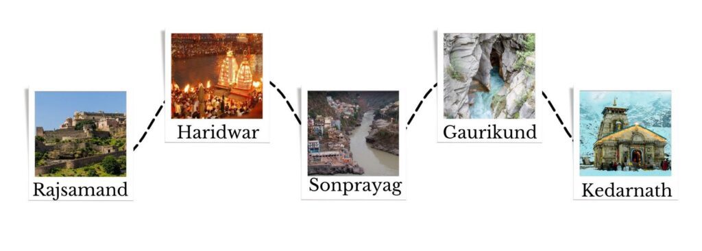 Routes to cover Rajsamand to Kedarnath distance