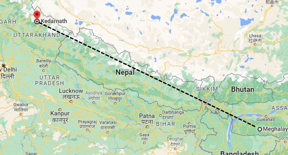 West Garo Hills to Kedarnath Distance